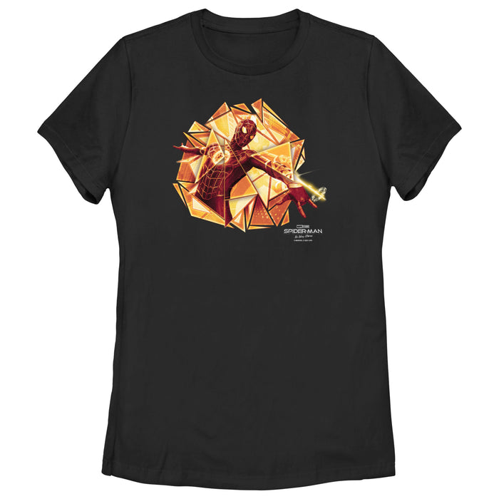 fifth sun Women's Marvel Spider-Man: No Way Home Gold Web Shot T-Shirt