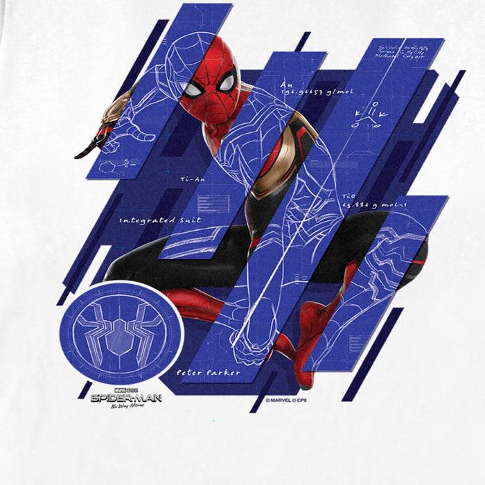 Fifth Sun Women's Marvel Spider-Man: No Way Home Suit Blueprint Panels T-Shirt