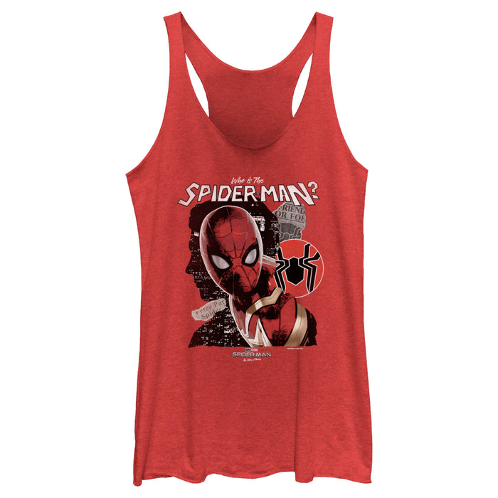 fifth sun Women's Marvel Spider-Man: No Way Home Who is the Spider-Man Racerback Tank Top