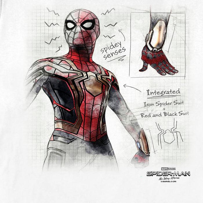 Fifth Sun Women's Marvel Spider-Man: Now Way Home Integrated Suit Sketch T-Shirt