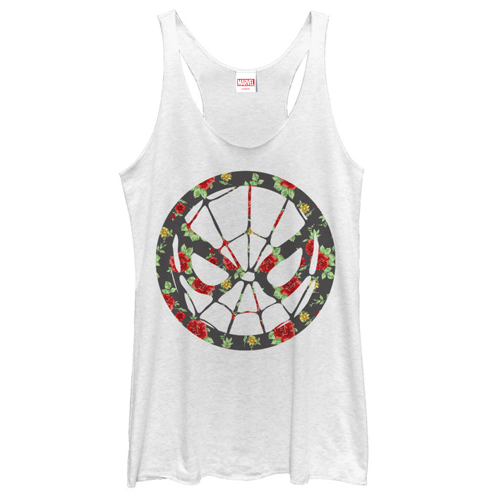 fifth sun Women's Marvel Spider-Man Rose Print Racerback Tank Top