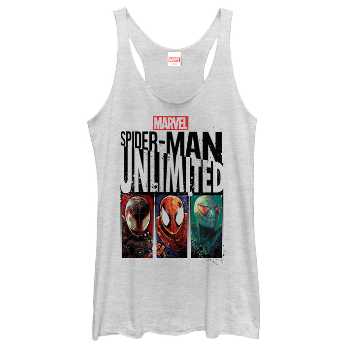 fifth sun Women's Marvel Spider-Man Unlimited Trio Racerback Tank Top