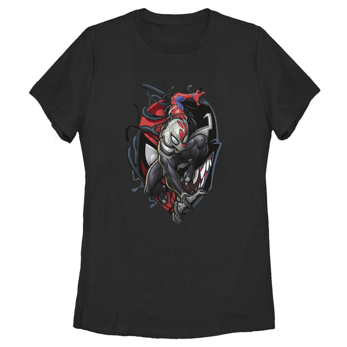 fifth sun Women's Marvel Spider-Man Venom Mask Symbol T-Shirt