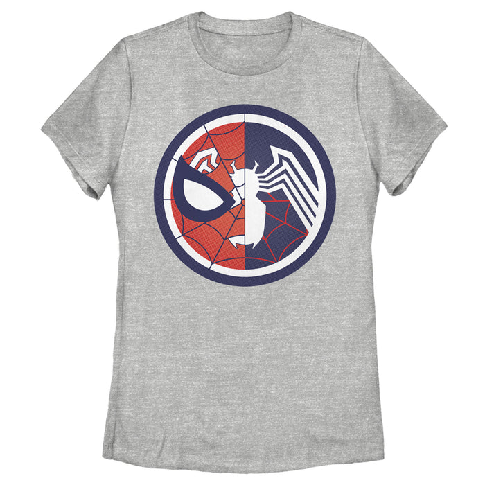 fifth sun Women's Marvel Spider-Man Venom Split Circle T-Shirt