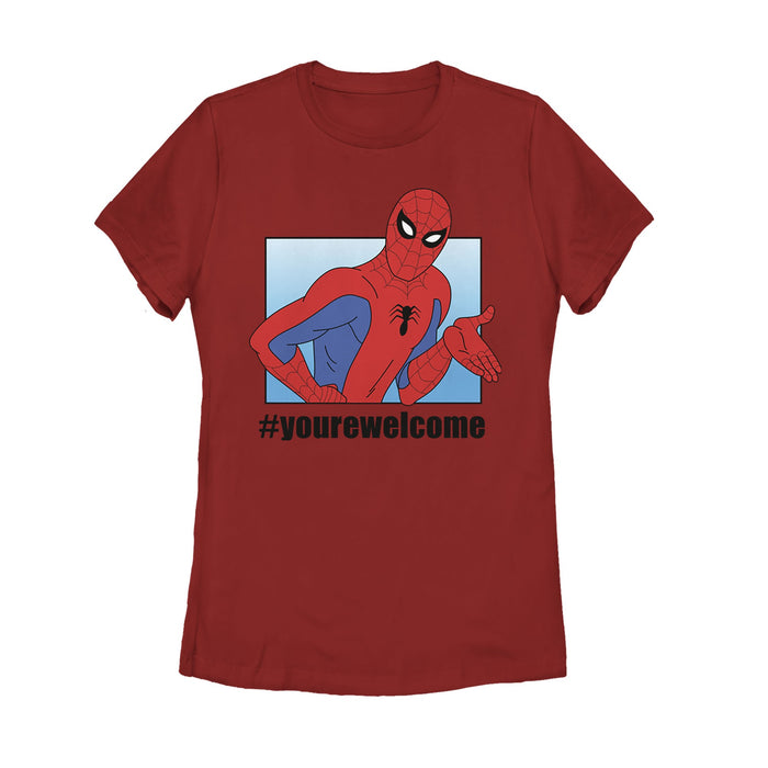 fifth sun Women's Marvel Spider-Man #yourewelcome T-Shirt