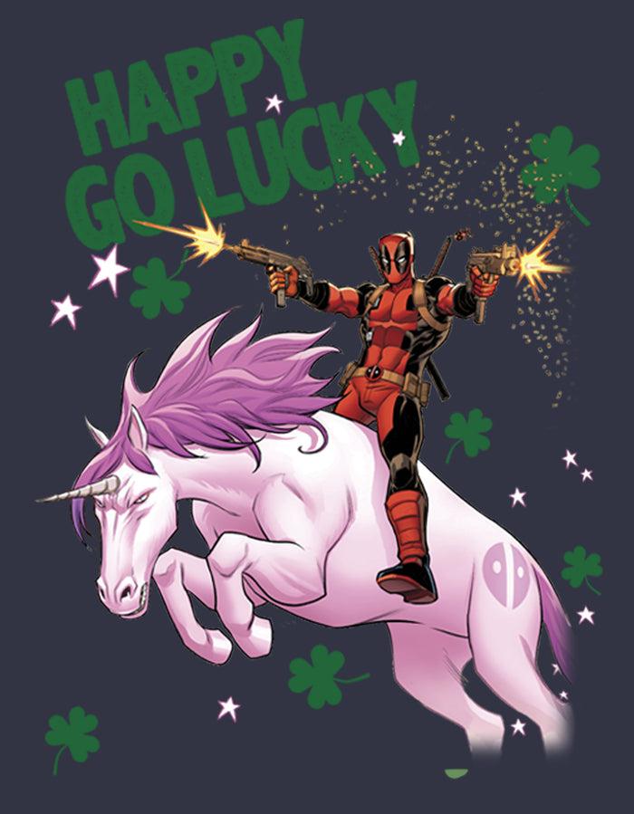 Fifth Sun Women's Marvel St. Patrick's Day Deadpool Happy Go Lucky T-Shirt