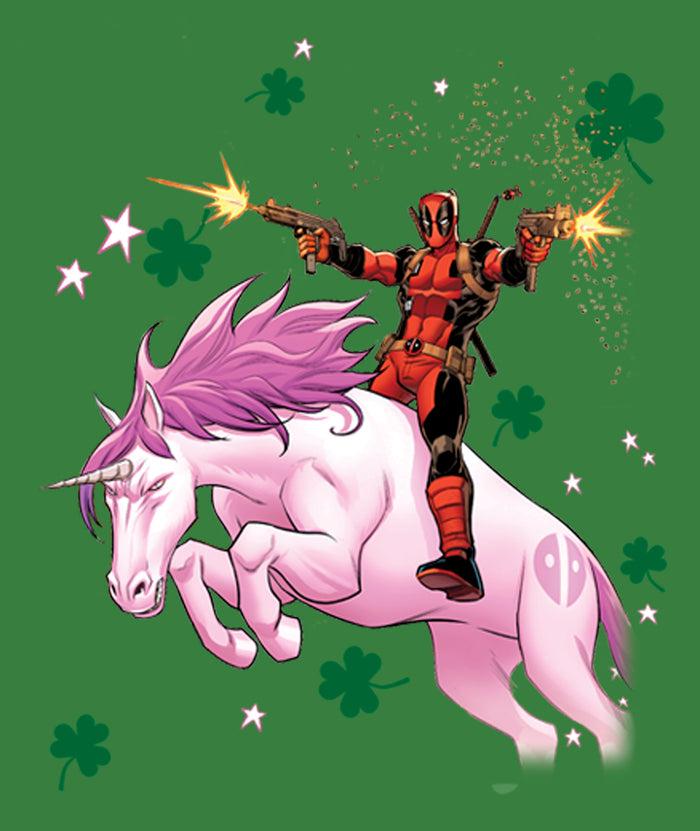 Fifth Sun Women's Marvel St. Patrick's Day Deadpool Unicorn Racerback Tank Top