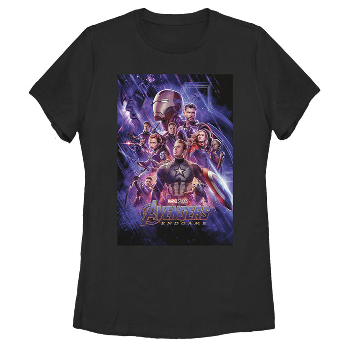 fifth sun Women's Marvel Studios Avengers Endgame Space Group Shot Poster T-Shirt