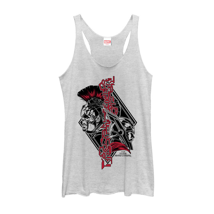 fifth sun Women's Marvel Thor: Ragnarok Alien Text Racerback Tank Top