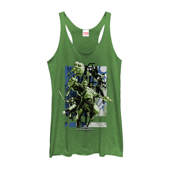 fifth sun Women's Marvel Thor: Ragnarok Group Attack Racerback Tank Top