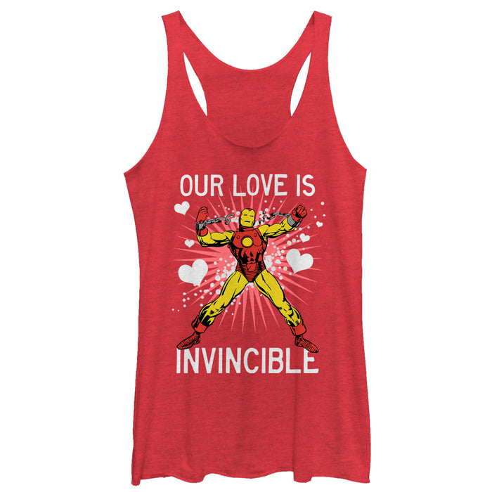 fifth sun Women's Marvel Valentine Iron Man Invincible Love Racerback Tank Top