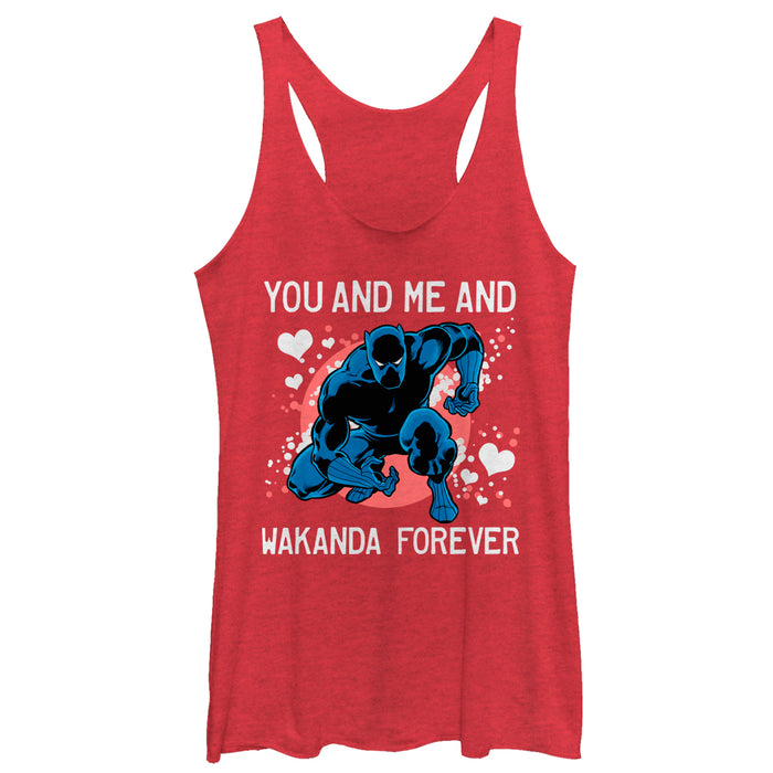fifth sun Women's Marvel Valentine Panther Wakanda Forever Racerback Tank Top
