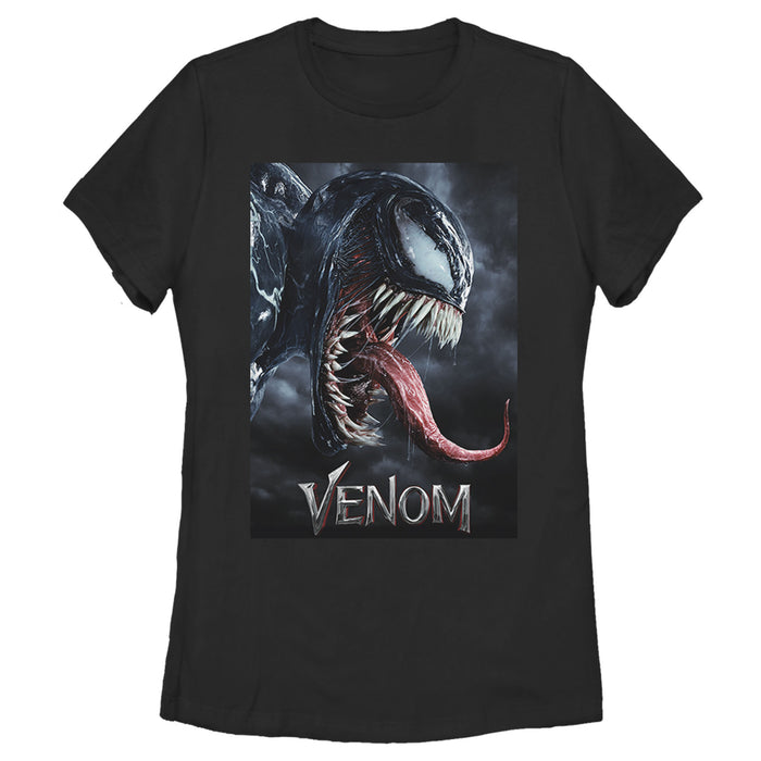 fifth sun Women's Marvel Venom Film Tongue Portrait T-Shirt