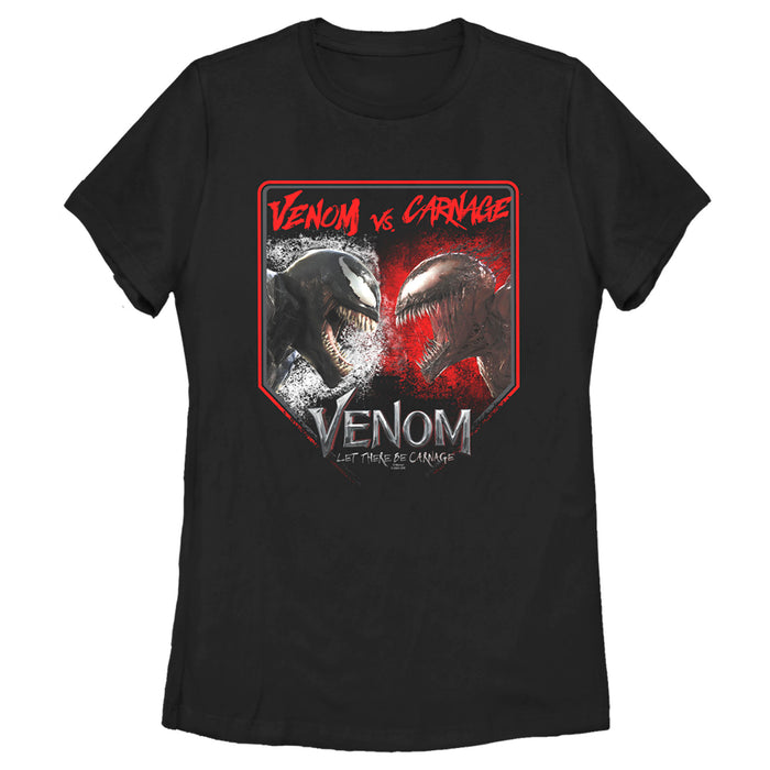 fifth sun Women's Marvel Venom: Let There be Carnage Battle Time Venom Vs Carnage T-Shirt