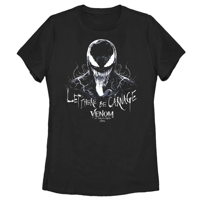 fifth sun Women's Marvel Venom: Let There be Carnage Black and White T-Shirt