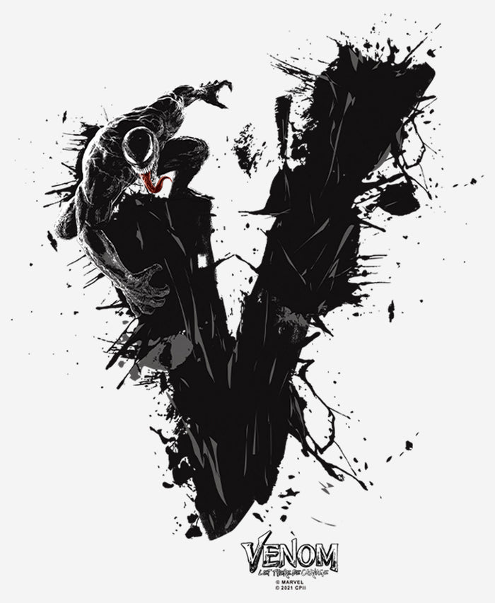 Fifth Sun Women's Marvel Venom: Let There Be Carnage Black V Splatter T-Shirt