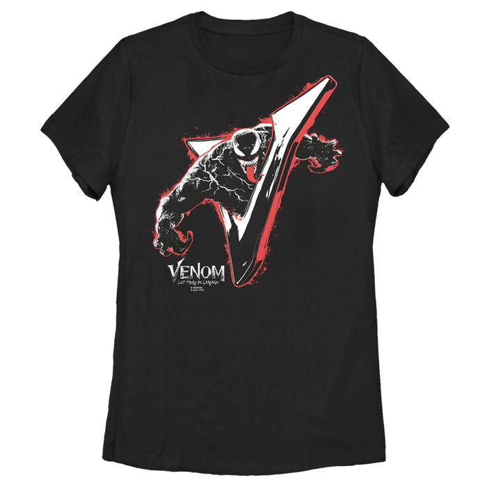 fifth sun Women's Marvel Venom: Let There be Carnage Shiny V T-Shirt