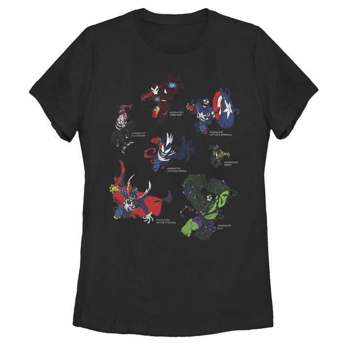 fifth sun Women's Marvel Venomized Hero Circle T-Shirt