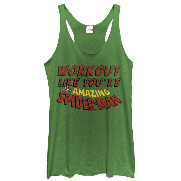 fifth sun Women's Marvel Work Out Like Spider-Man Racerback Tank Top