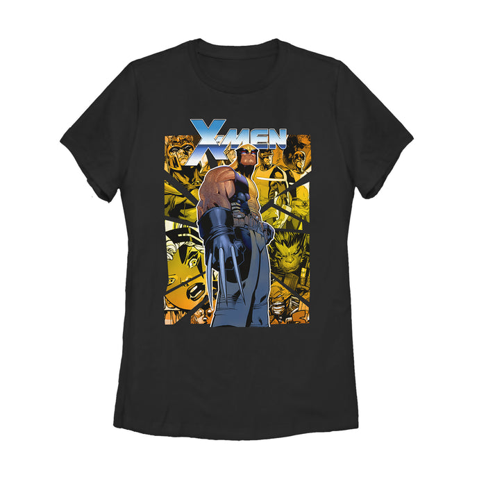fifth sun Women's Marvel X-Men Wolverine Shattered Scene T-Shirt