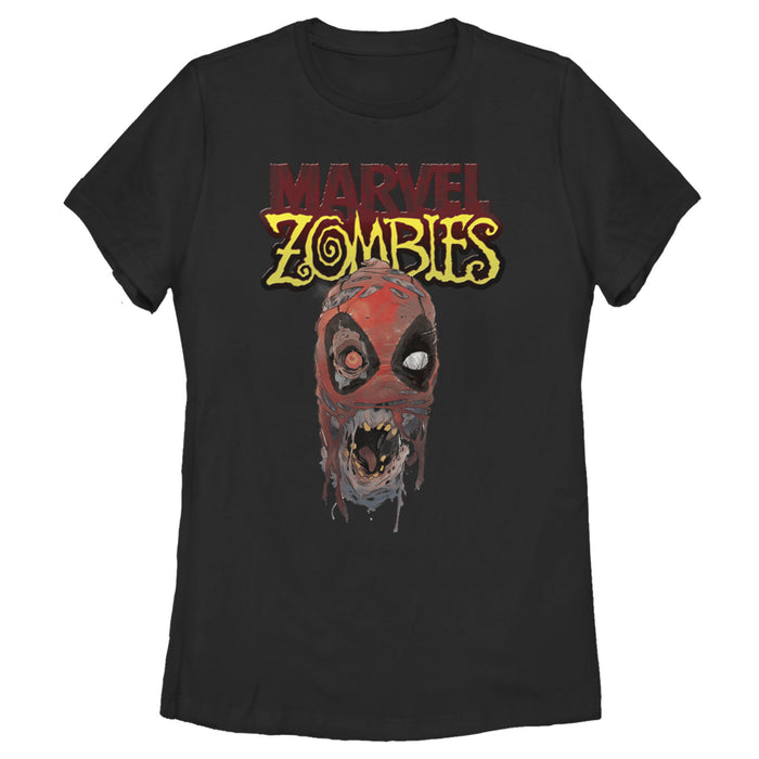 fifth sun Women's Marvel Zombies Deadpool Face T-Shirt