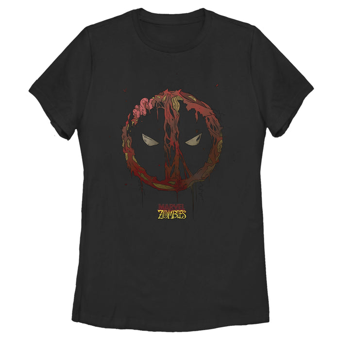 fifth sun Women's Marvel Zombies Deadpool Mask T-Shirt