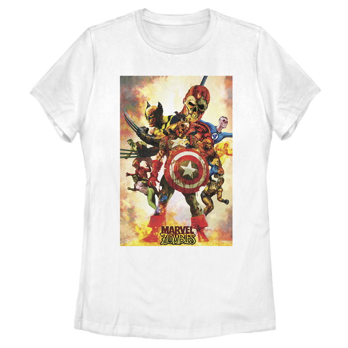fifth sun Women's Marvel Zombies Hero Poster T-Shirt
