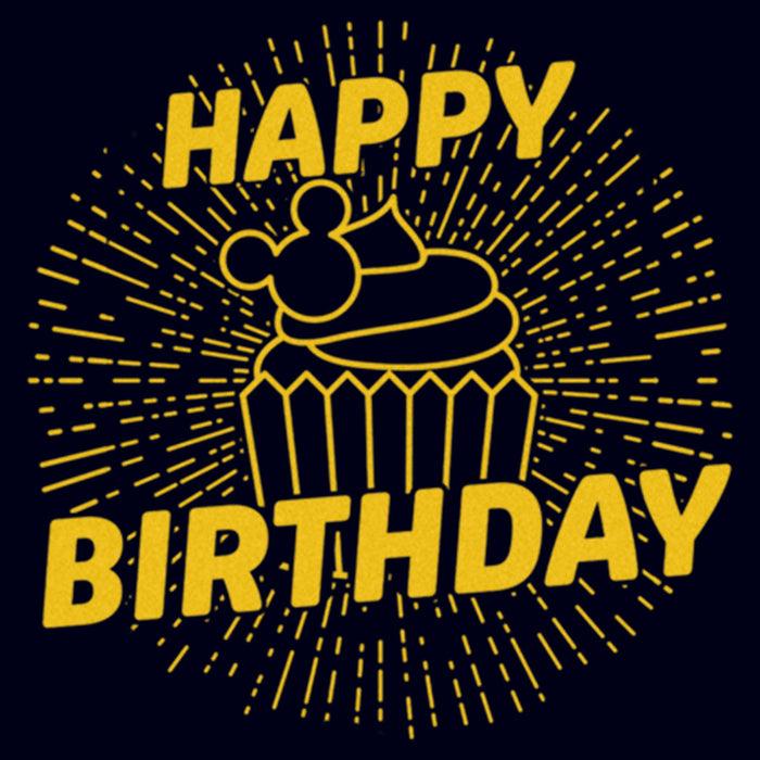 Fifth Sun Women's Mickey & Friends Happy Birthday Cupcake T-Shirt