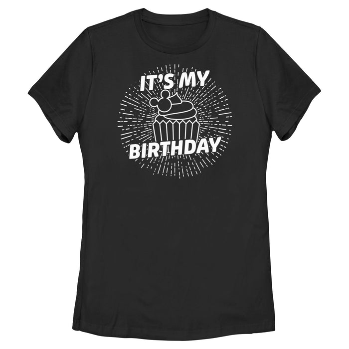 fifth sun Women's Mickey & Friends It's My Birthday Cupcake T-Shirt