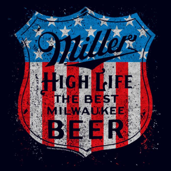 Fifth Sun Women's Miller High Life The Best Milwaukee Beer American Shield T-Shirt