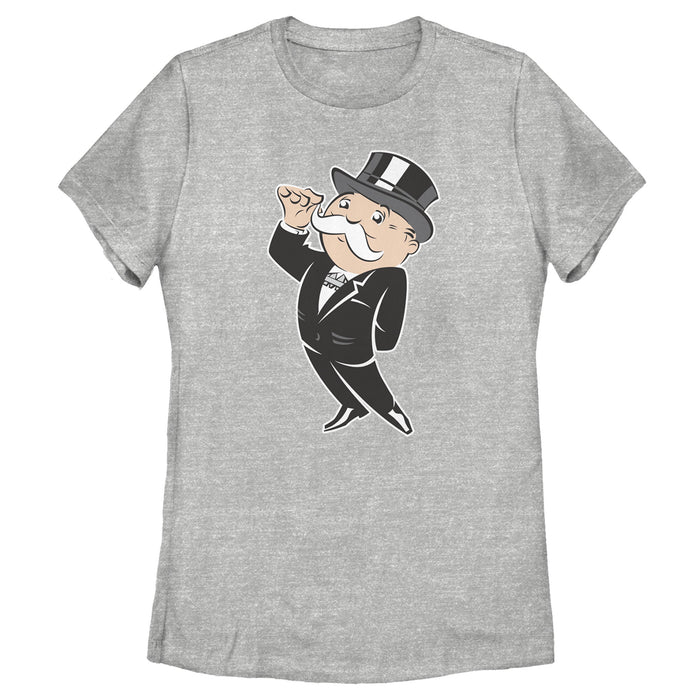 fifth sun Women's Monopoly Uncle Pennybags Mustache Twirl T-Shirt