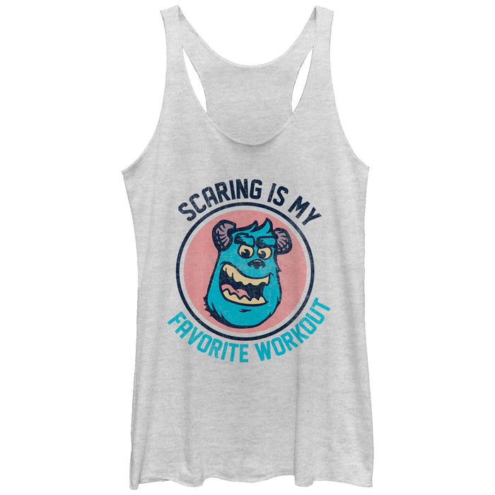 fifth sun Women's Monsters Inc Sulley Scaring is My Favorite Workout Racerback Tank Top