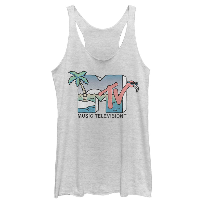 fifth sun Women's MTV Beach Vacation Logo Racerback Tank Top