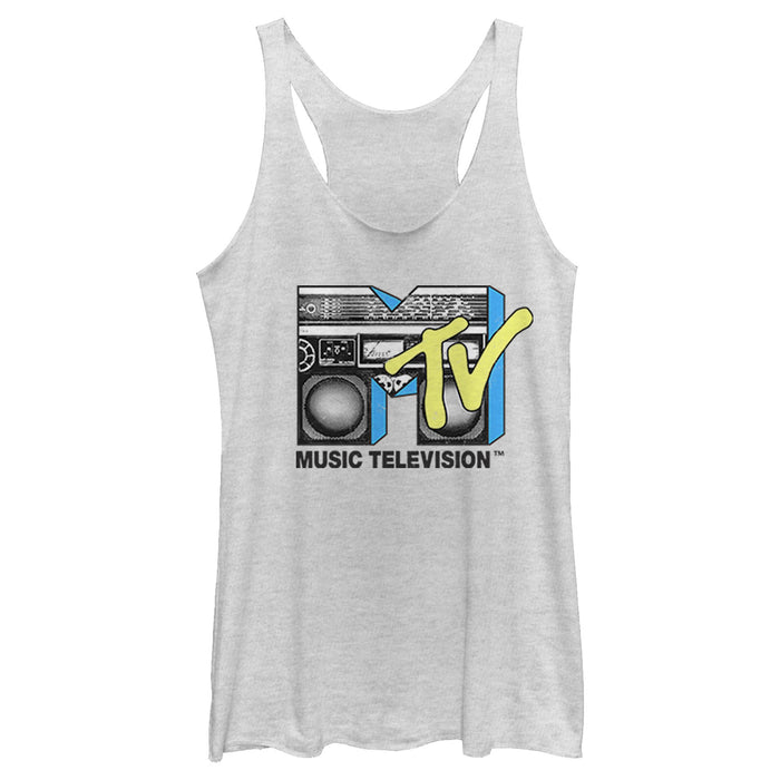 fifth sun Women's MTV Boombox Retro Logo Racerback Tank Top