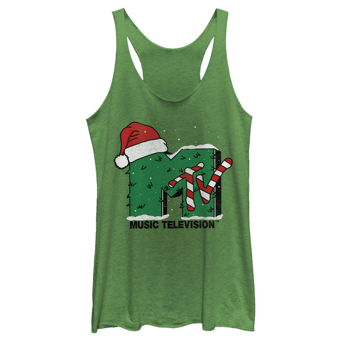 fifth sun Women's MTV Christmas Monster Logo Racerback Tank Top