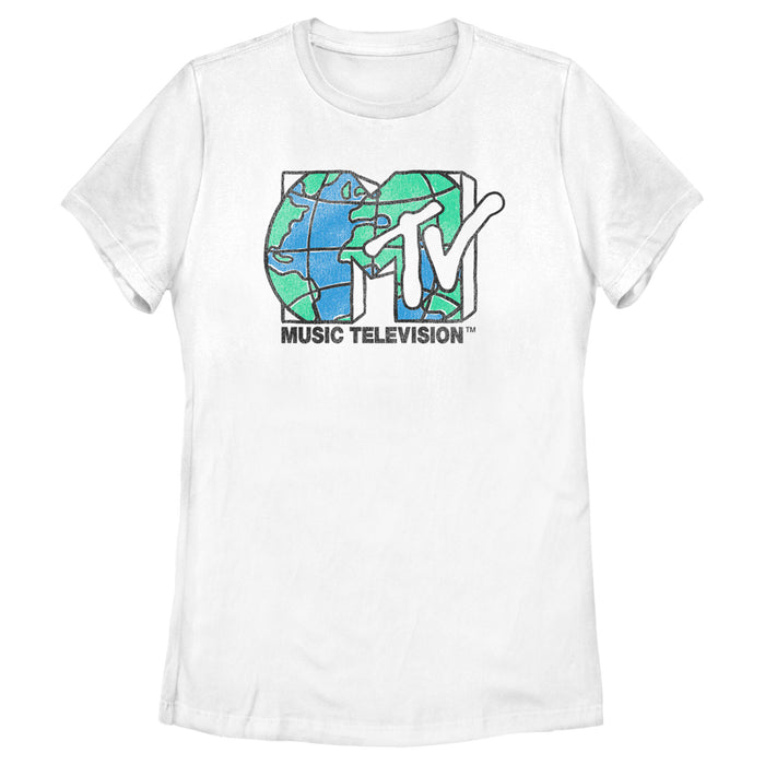 fifth sun Women's MTV Distressed Earth Day Logo T-Shirt