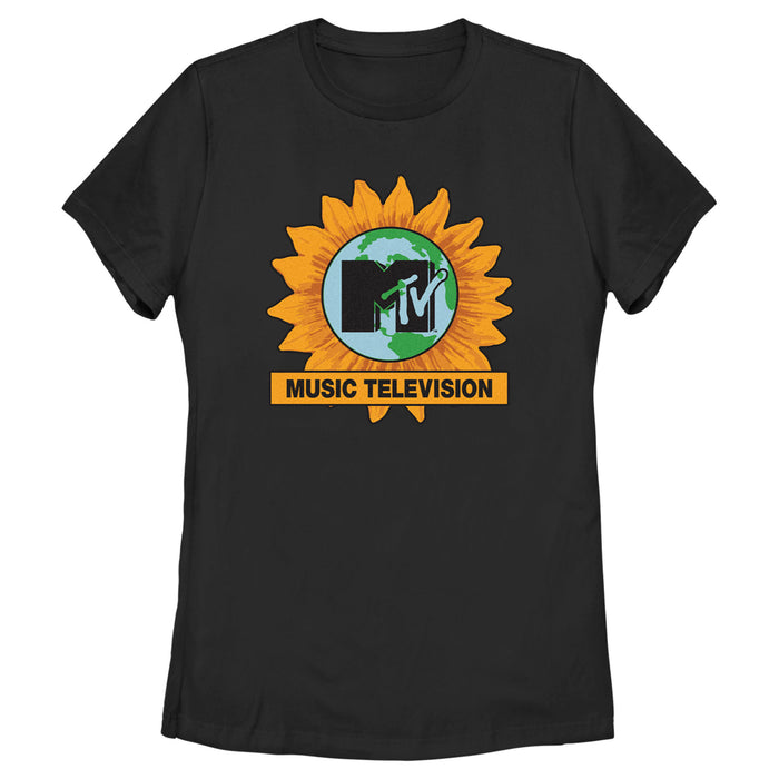 fifth sun Women's MTV Earth Day Sunflower Logo T-Shirt