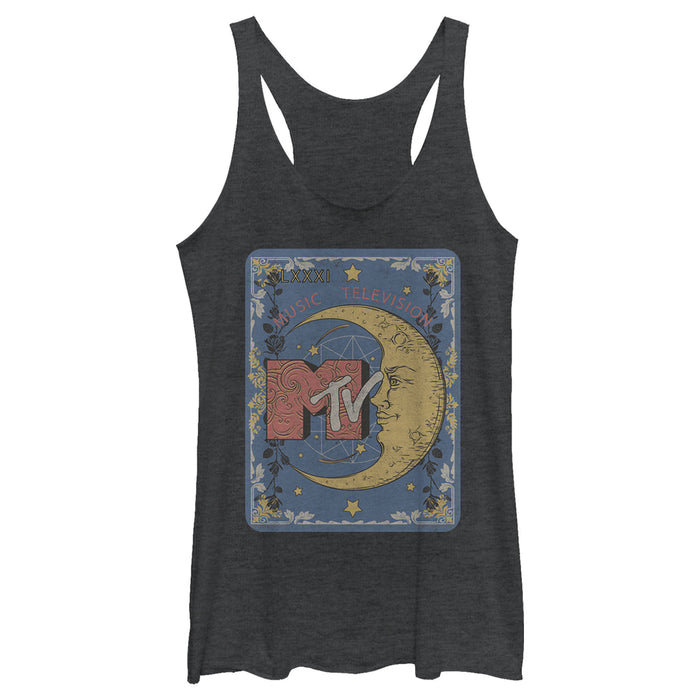 fifth sun Women's MTV Moon Line Drawing Logo Racerback Tank Top