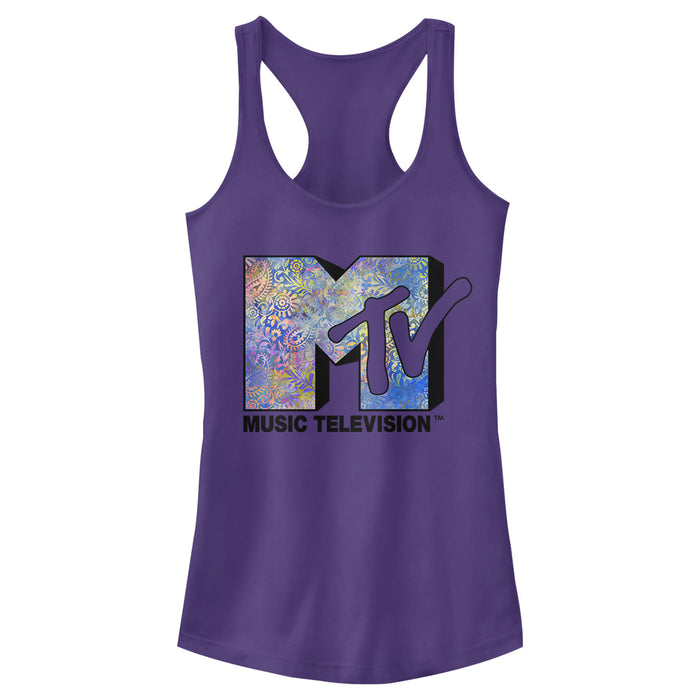 Fifth Sun Women's MTV Paisley Print Logo Racerback Tank Top