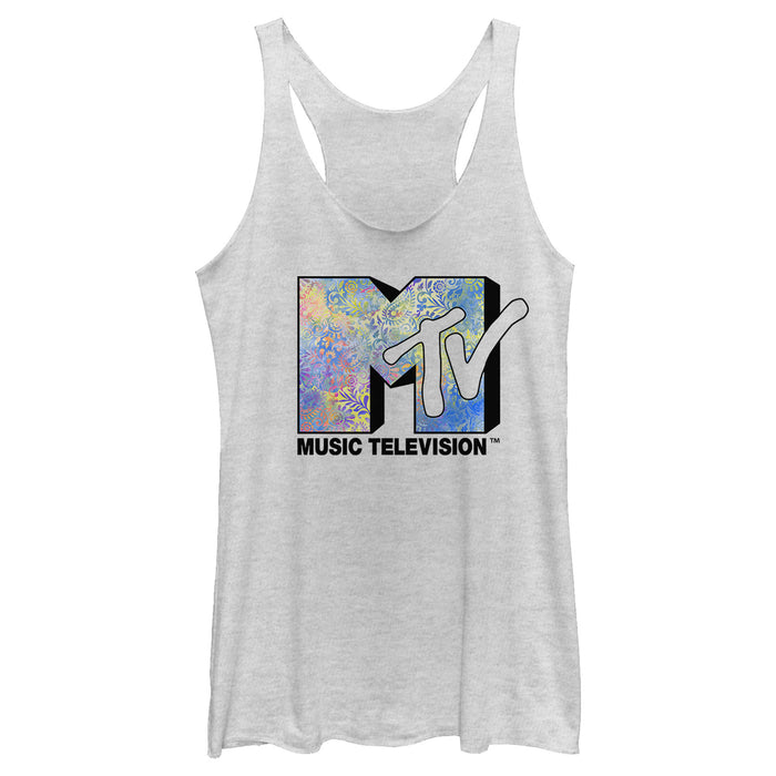fifth sun Women's MTV Paisley Print Logo Racerback Tank Top