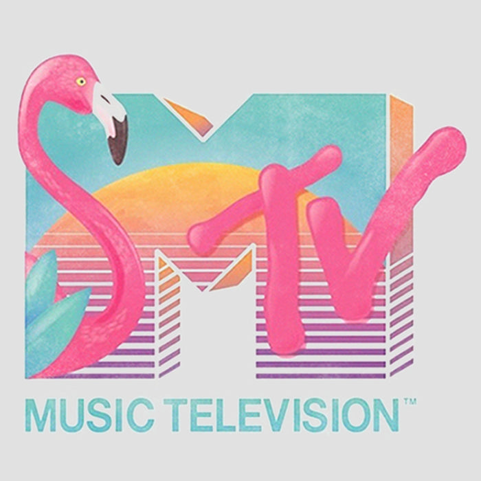 Fifth Sun Women's MTV Retro Flamingo Logo Racerback Tank Top