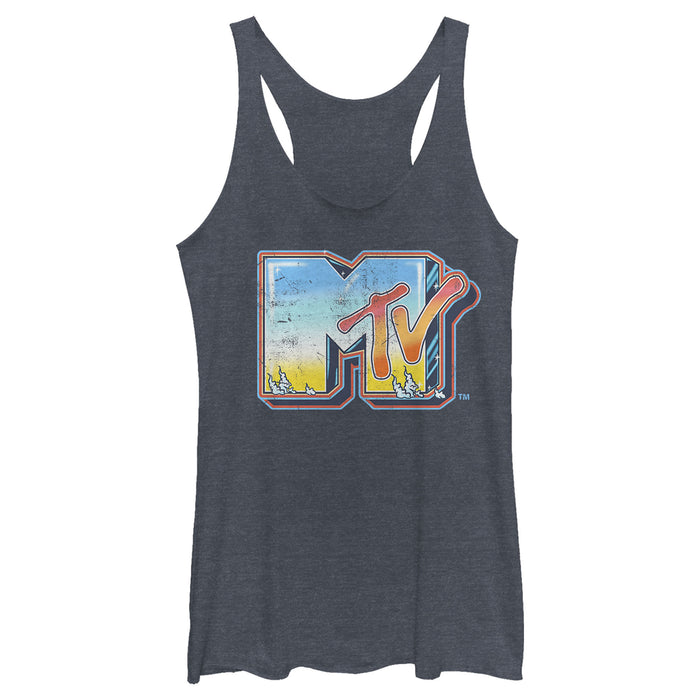 Fifth Sun Women's MTV Shimmery Logo Racerback Tank Top