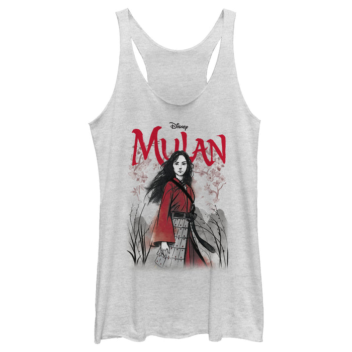 fifth sun Women's Mulan Blossom Pose Racerback Tank Top