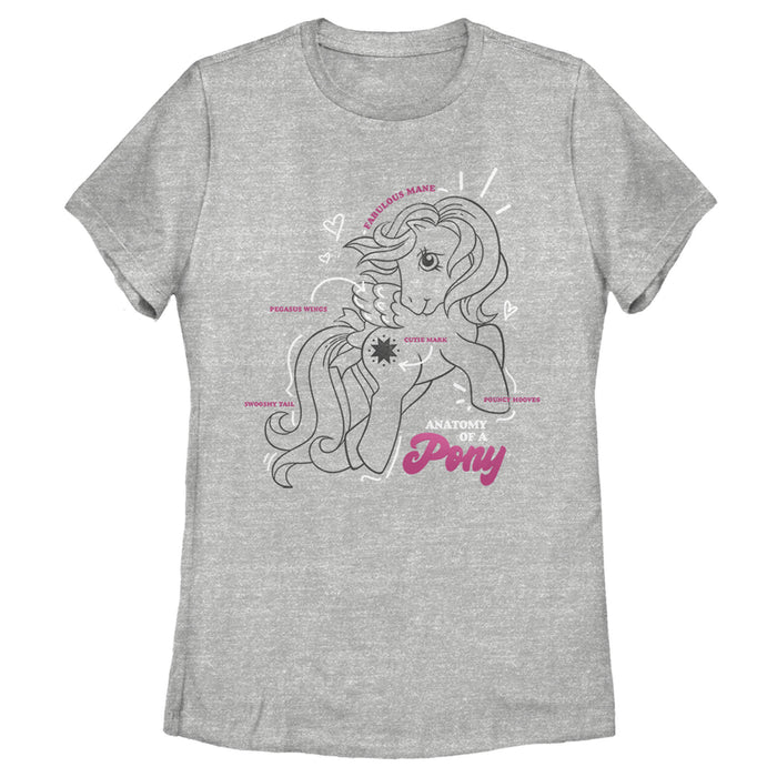 fifth sun Women's My Little Pony Cute Anatomy Lesson T-Shirt