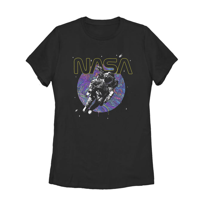 fifth sun Women's NASA Astronaut Space Swirl T-Shirt