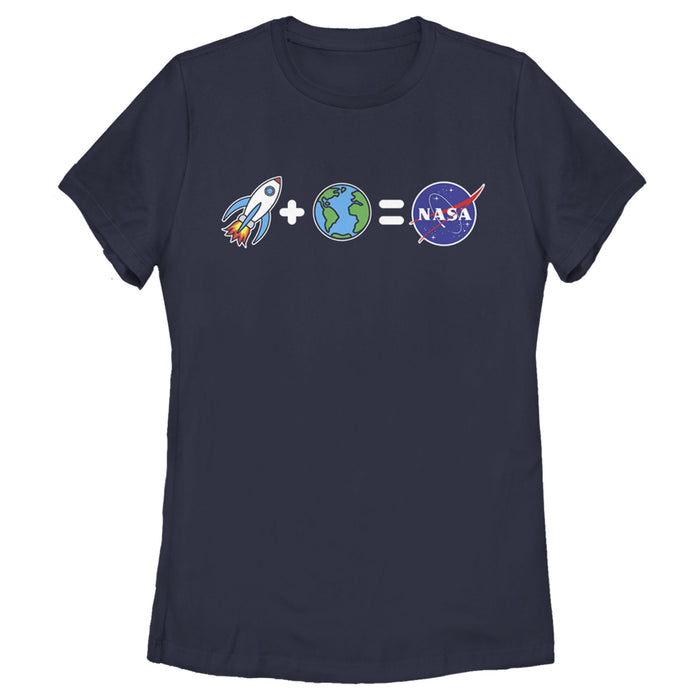 fifth sun Women's NASA Emoji Space Equation T-Shirt