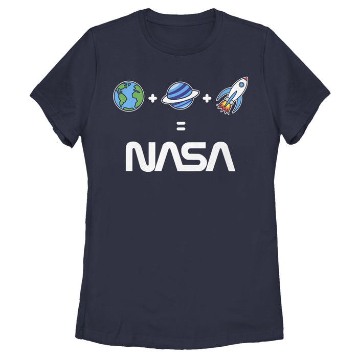 fifth sun Women's NASA Emoji Space Logo Equation T-Shirt