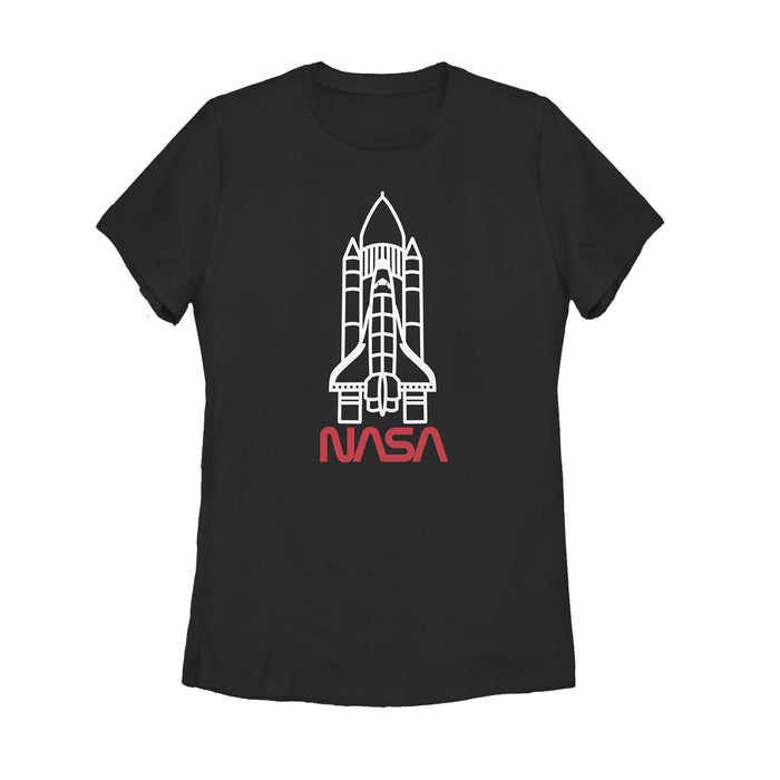 fifth sun Women's NASA Minimal Rocket Launch T-Shirt