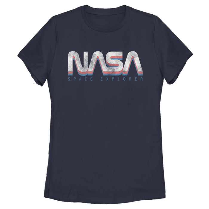 fifth sun Women's NASA Official Space Explorer Retro Logo T-Shirt