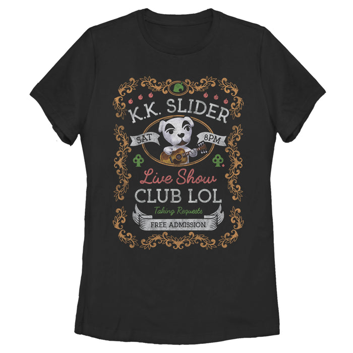 fifth sun Women's Nintendo Animal Crossing K.K. Slider Live Show T-Shirt